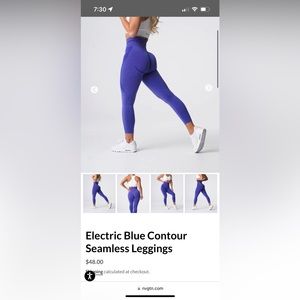 NVGTN electric blue contour leggings size MEDIUM